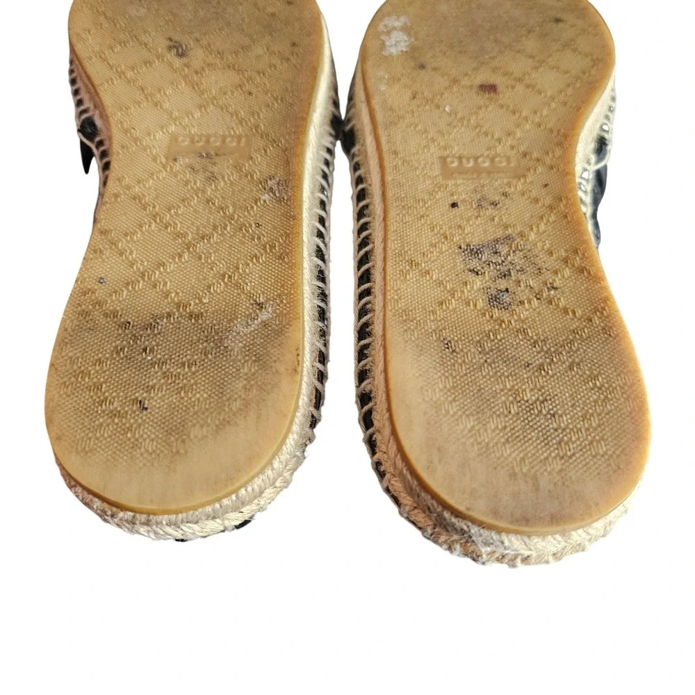 Gucci Microguccissima Signature Espadrilles Size 36 US 6 Color Black